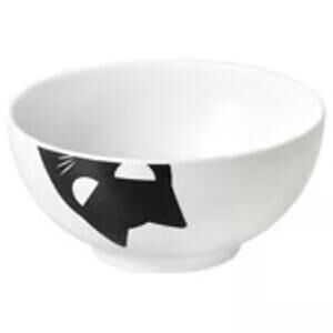 KUSTFYR Cat Bowl Limited Edition Halloween White Black Set of 2